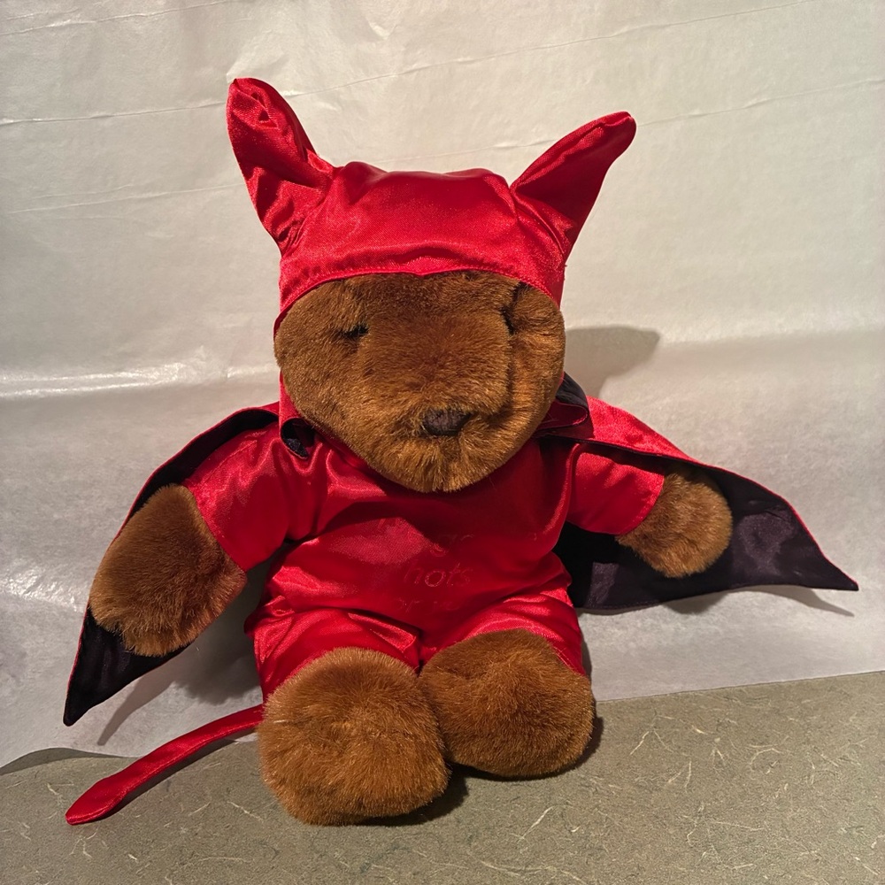 Vintage Plush Devilish Bear:  I’ve Got the Hots For You**FADING